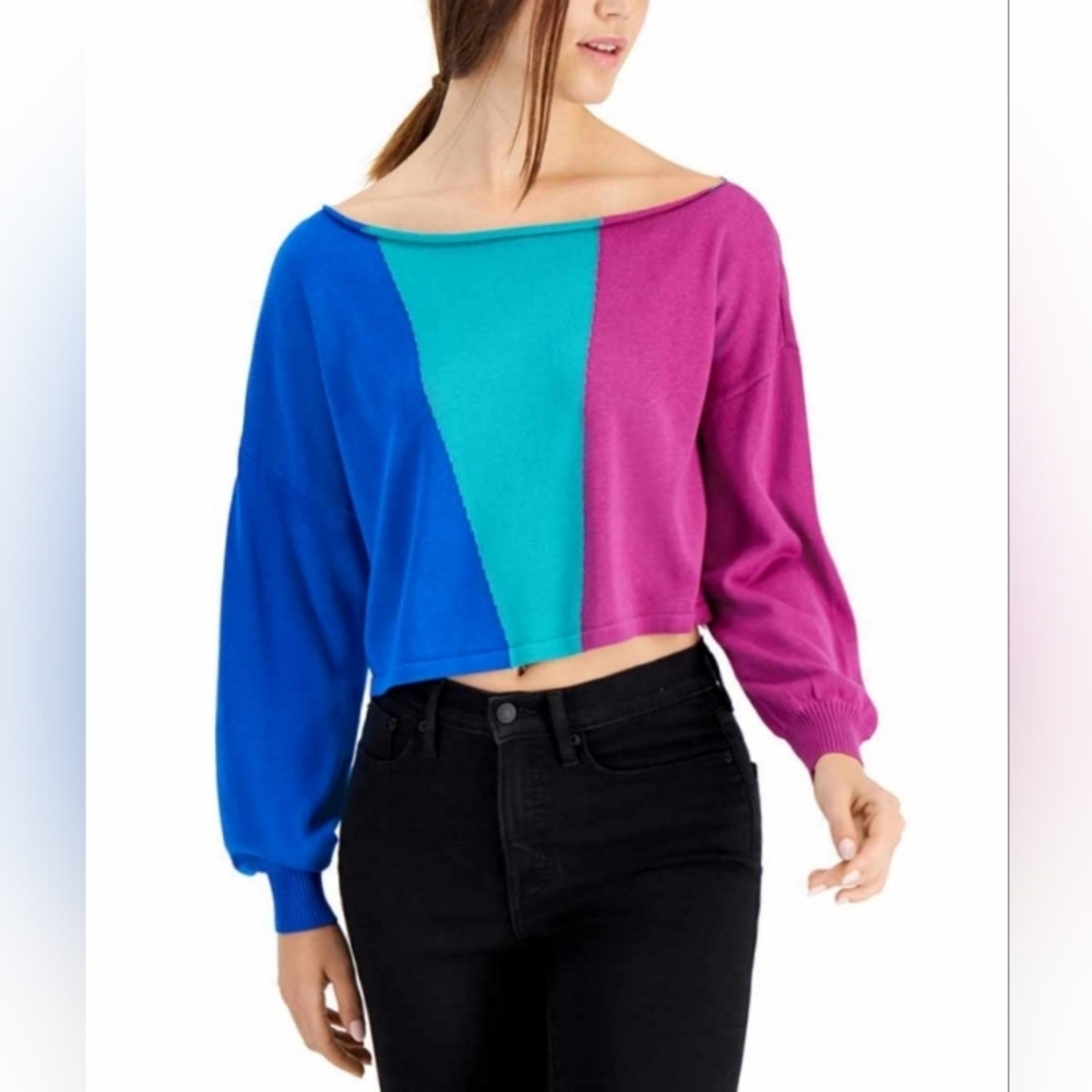 BAR III | Women's  Knit Color Block Pullover Sweater. NWT